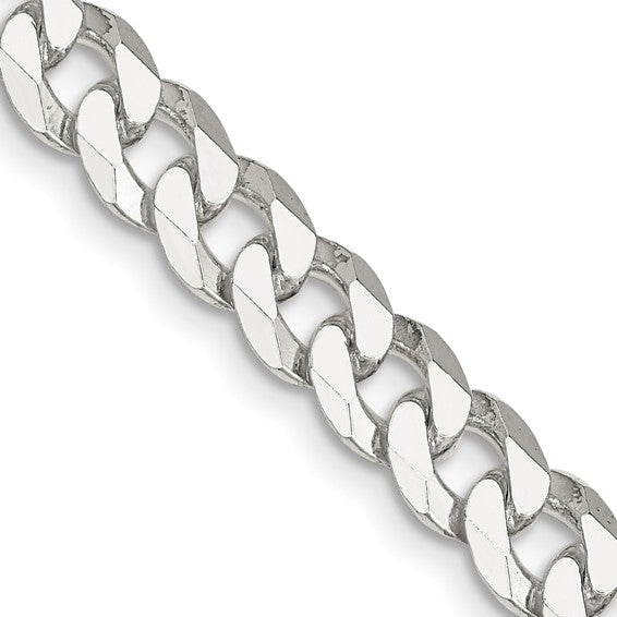 7.8mm Curb Chain Necklace in Sterling Silver - 24