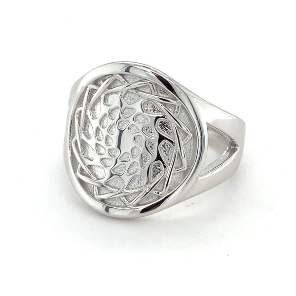 Pinecone Patchwork Thankful Ring Sterling