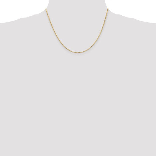 10k 1.5mm Diamond-cut Rope Chain 18inch 10K012-18