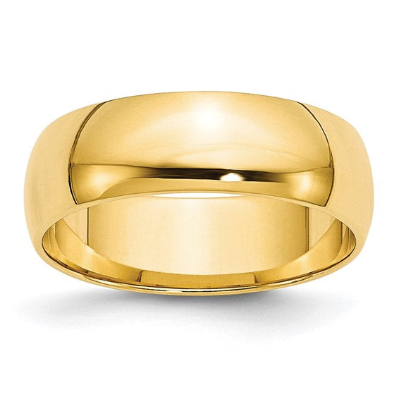 10k Yellow Gold 6mm Lightweight Half Round Wedding Band Size 12