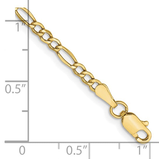 Leslie's 10k 2.5mm Semi-Solid Figaro Chain Anklet