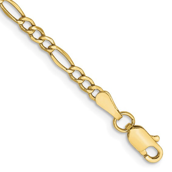 Leslie's 10k 2.5mm Semi-Solid Figaro Chain Anklet