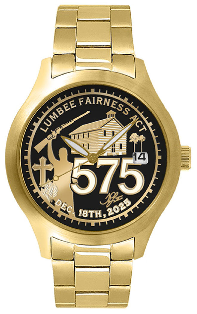 SMI Lumbee 575 men's gold-tone watch with a round dial, metal band, and classic design for everyday wear.
