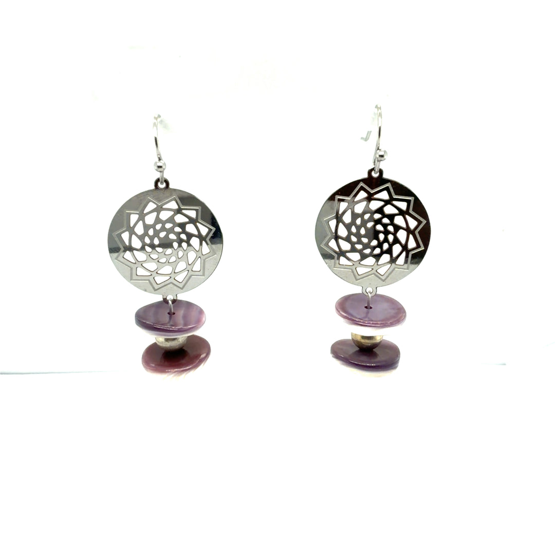 Wampum Pinecone Patchwork Earrings