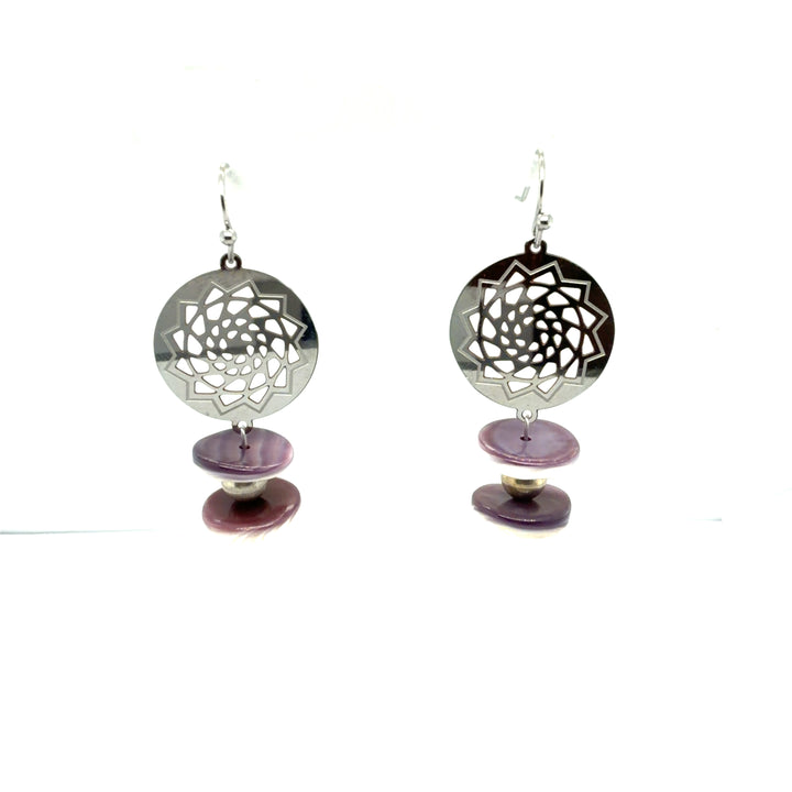 Wampum Pinecone Patchwork Earrings