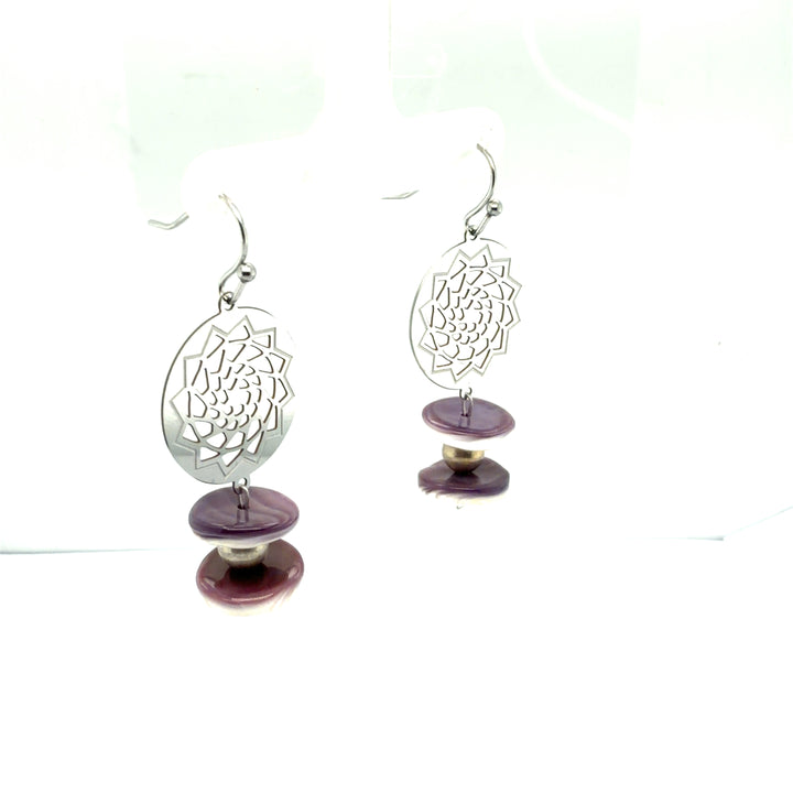 Wampum Pinecone Patchwork Earrings