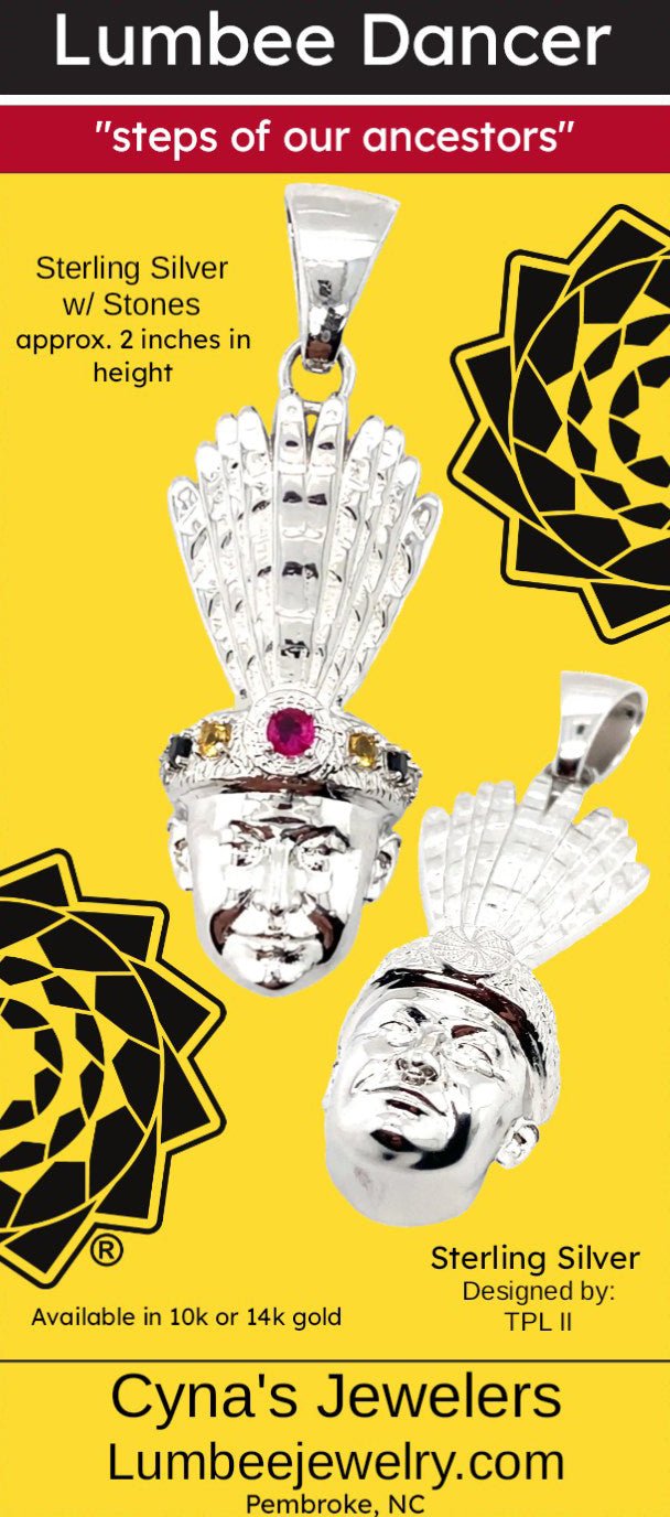 Lumbee Dancer Sterling Silver Charm w/Stones