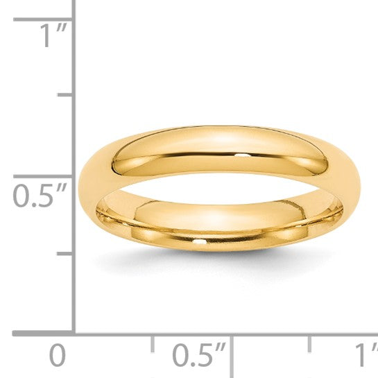 14k Yellow Gold 4mm Standard Weight Comfort Fit Wedding Band Size 7