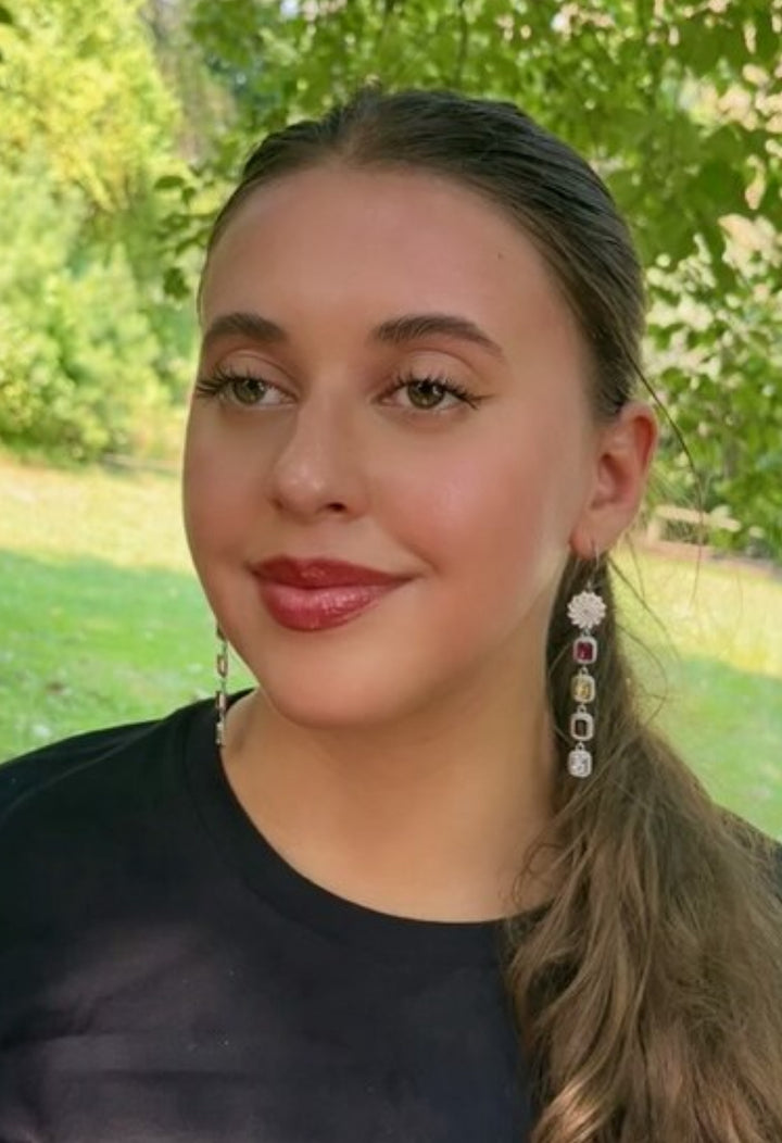 Pinecone Patchwork Tribal Earrings