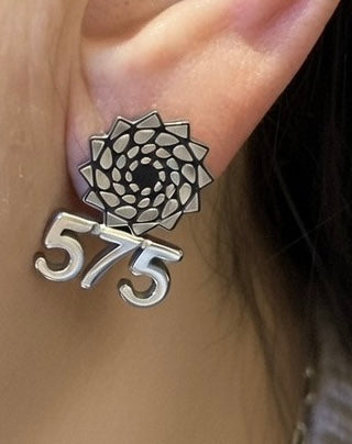 Pinecone Patchwork 14mm Studs with 575 Earrings Stainless