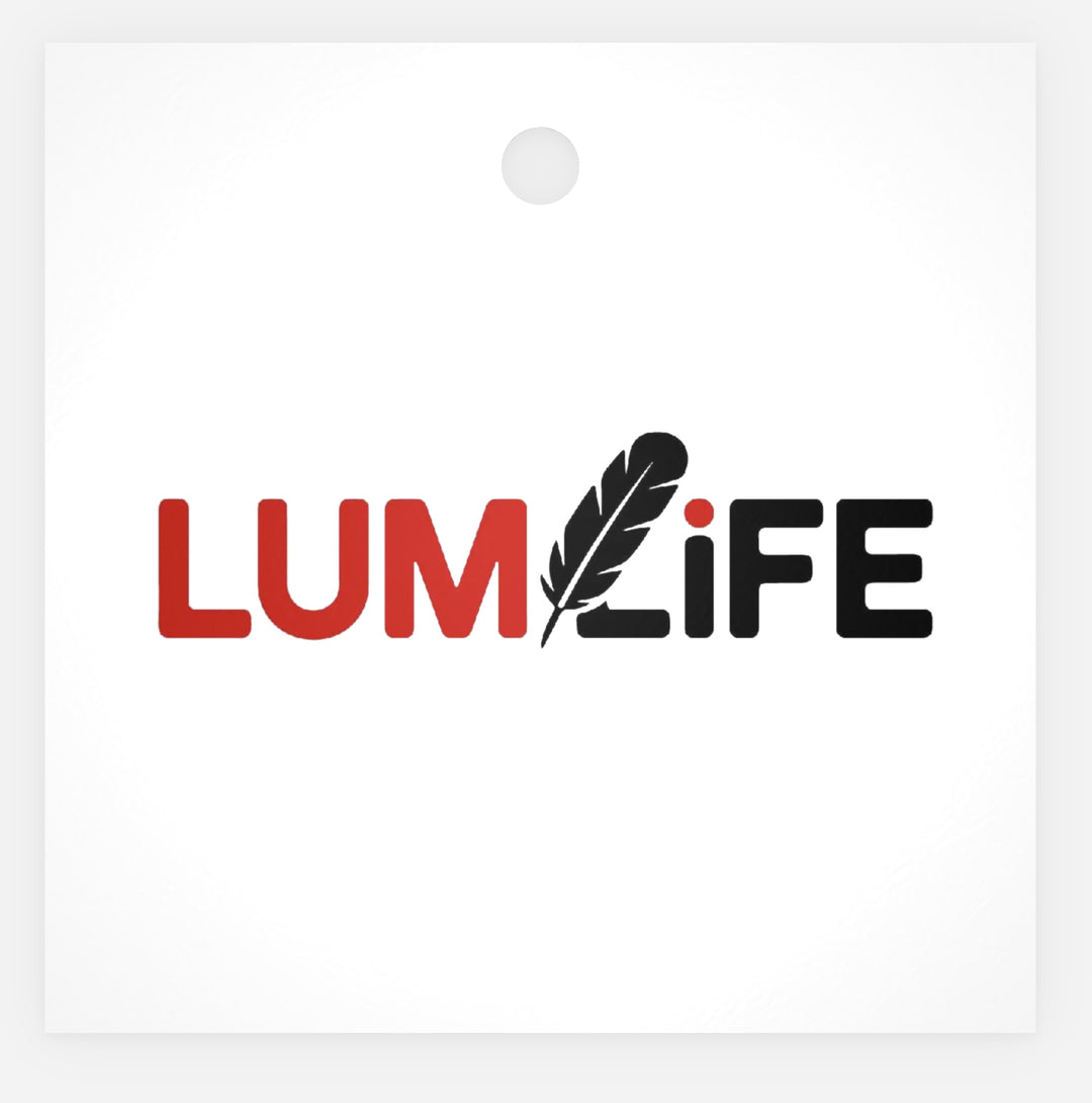 Printfull LUMLiFE™ embroidered packable jacket hanging with a visible hang tag and detailed embroidery on the printfull printfull jacket.