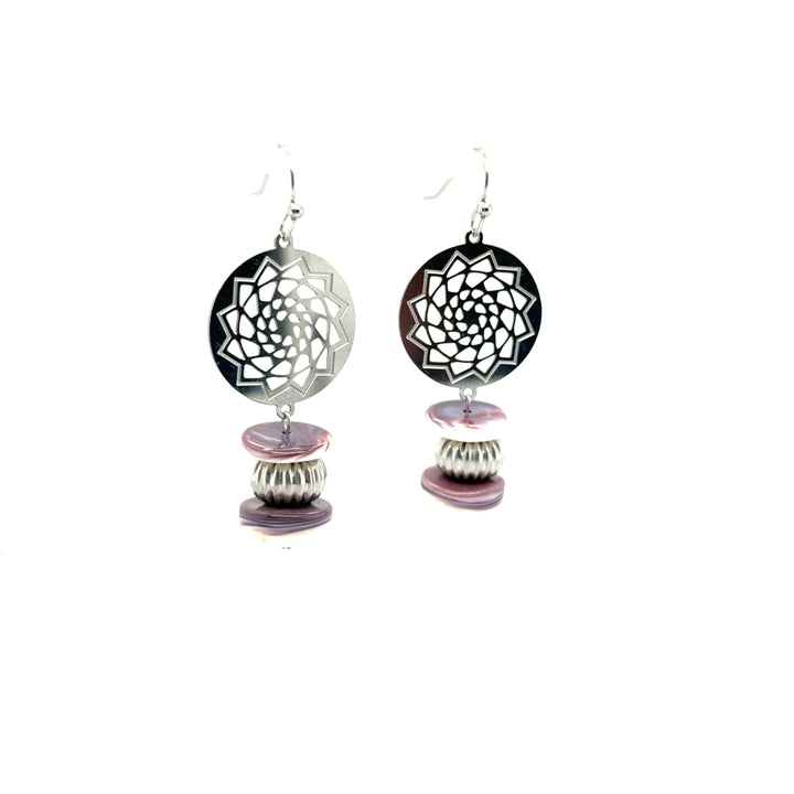 Wampum Pinecone Patchwork Earrings