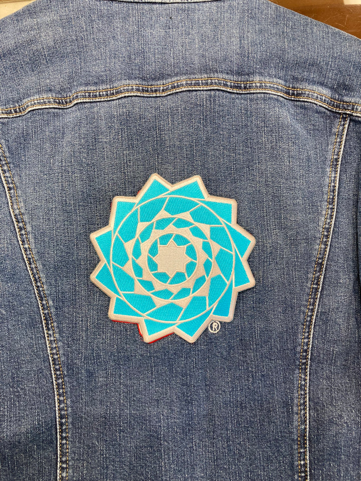 Pinecone Patchwork 6 inch Embroidery Turquoise (Patch Only)