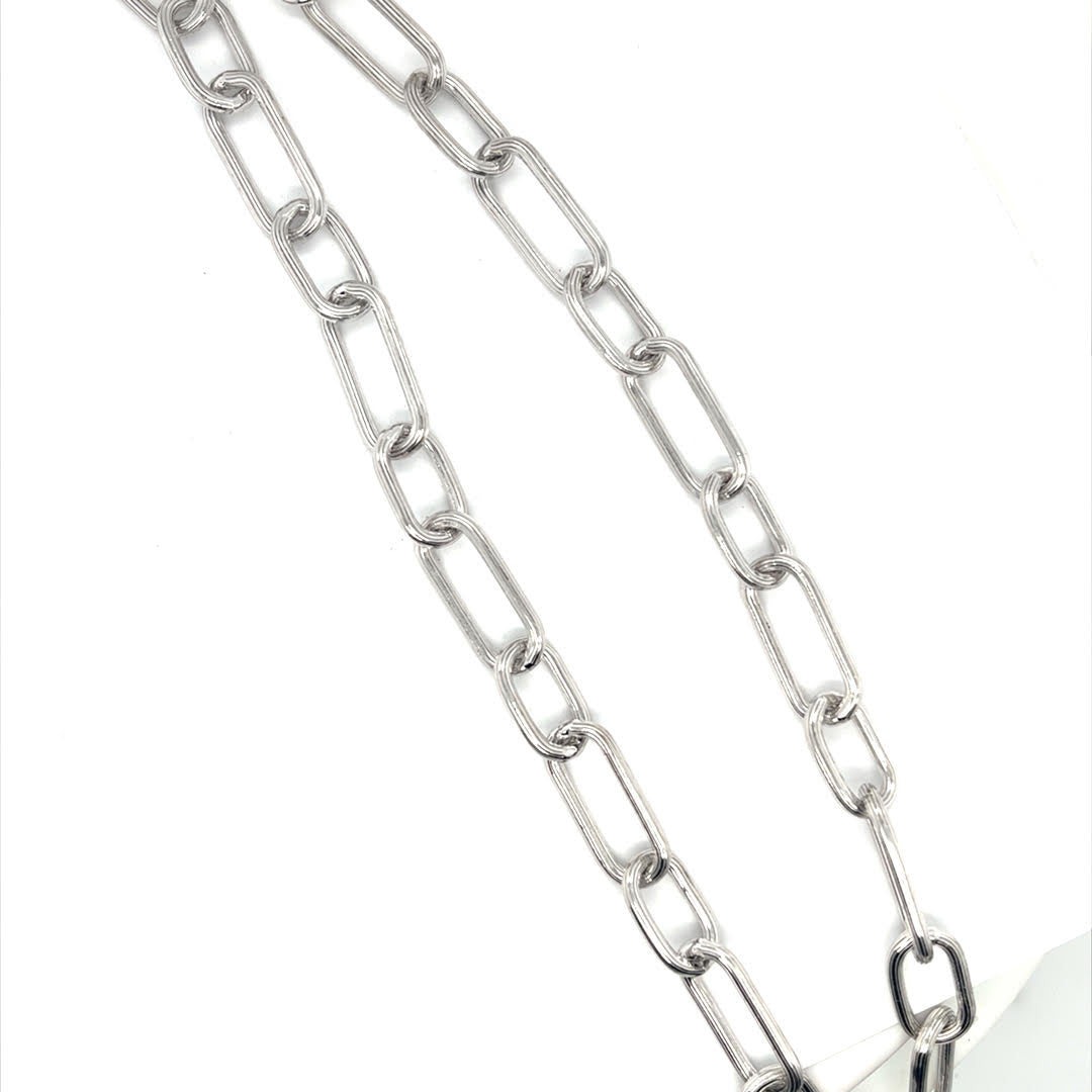 925 24INCH OVAL MULTI LINK NECKLACE