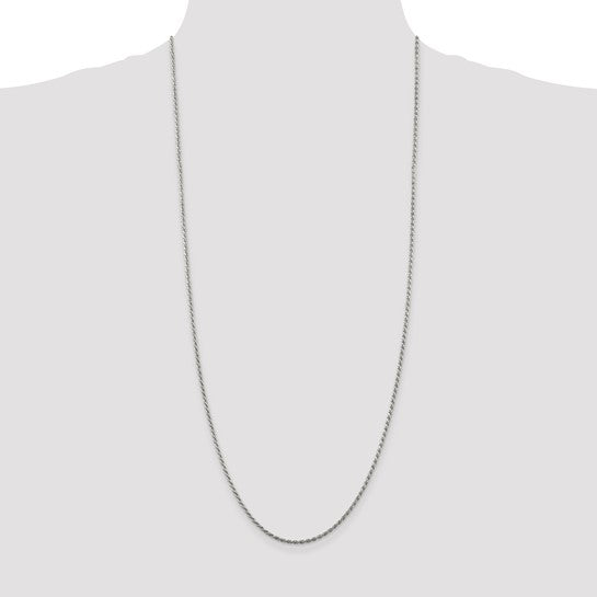 sterling silver 22inch 1.9mm rope necklace  N342S-22