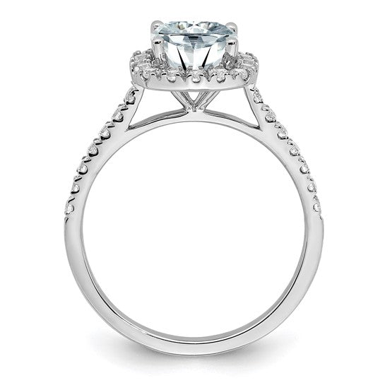 14k 1 3/4ct. Cushion Halo Moissanite Engagement Ring