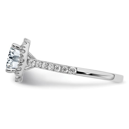 14k 1 3/4ct. Cushion Halo Moissanite Engagement Ring