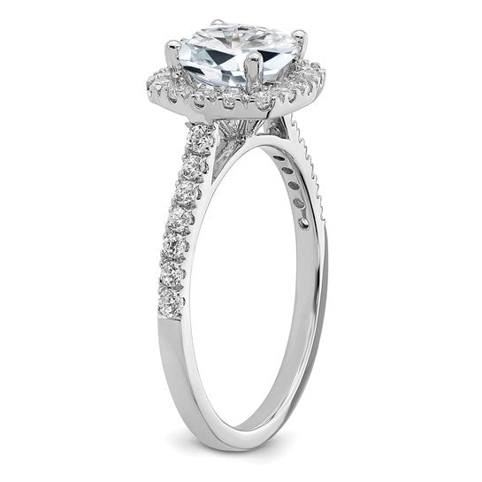 14k 1 3/4ct. Cushion Halo Moissanite Engagement Ring