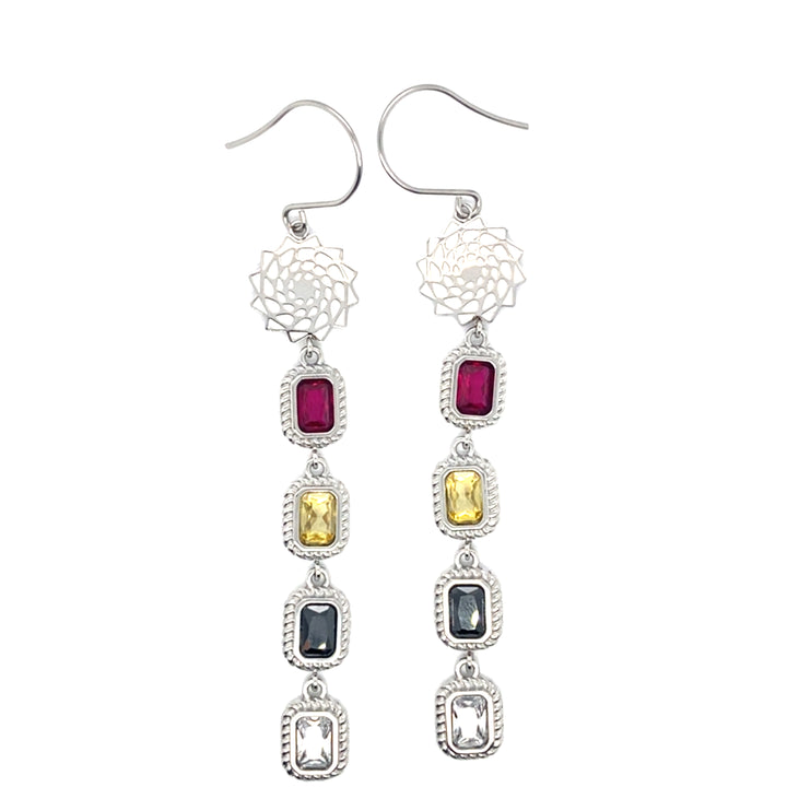 Pinecone Patchwork Tribal Earrings