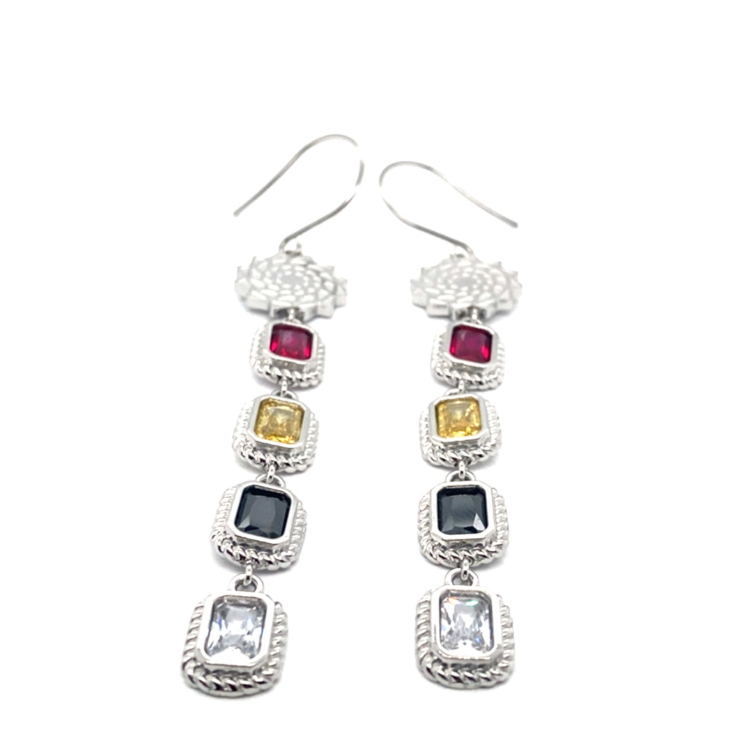 Pinecone Patchwork Tribal Earrings