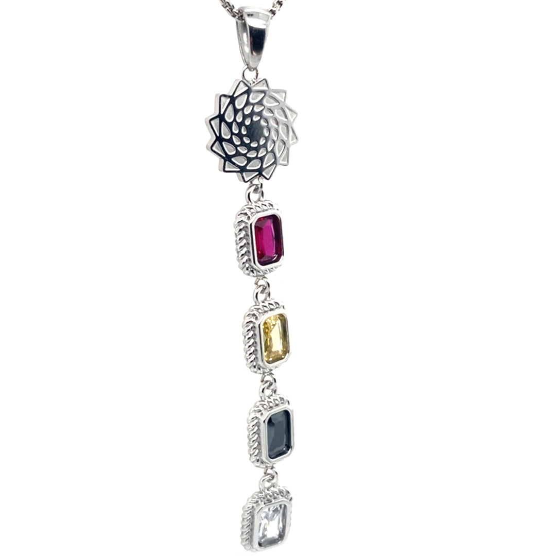 Pinecone Patchwork Tribal Pendant  (chain not included)