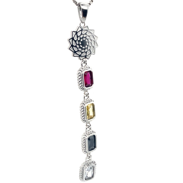 Pinecone Patchwork Tribal Pendant  (chain not included)