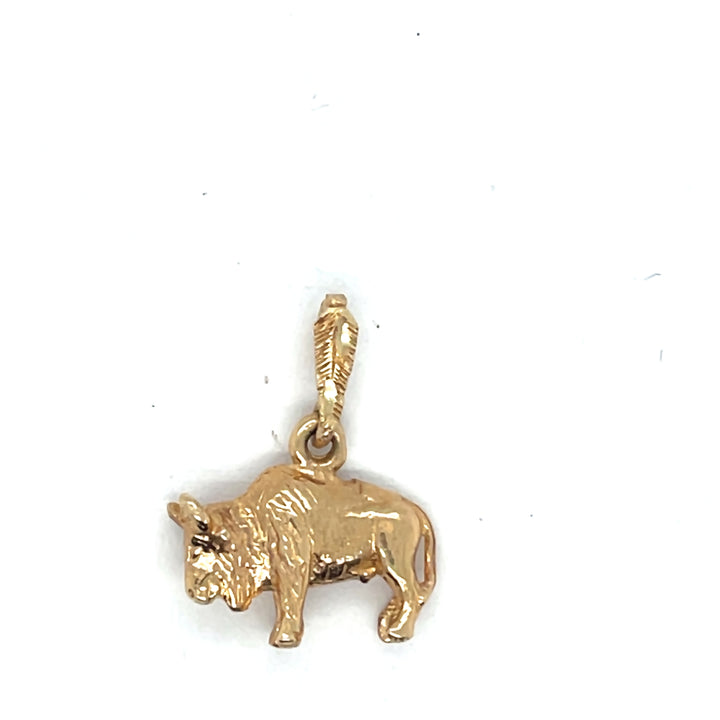 14k Custom Solid Buffalo Charm