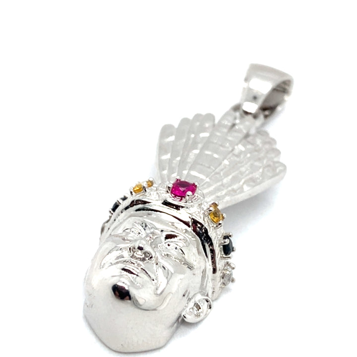 Lumbee Dancer Sterling Silver Charm w/Stones