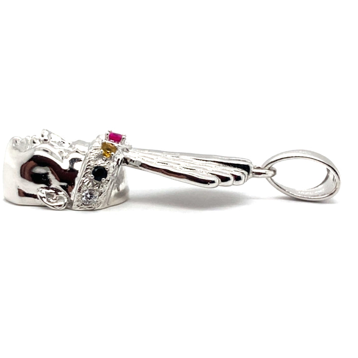 Lumbee Dancer Sterling Silver Charm w/Stones