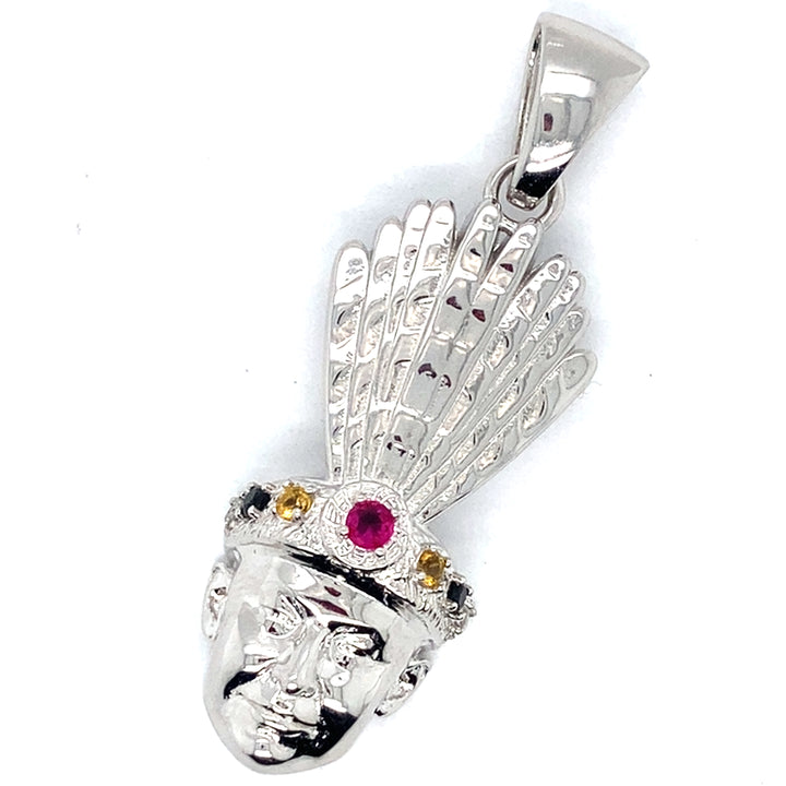 Lumbee Dancer Sterling Silver Charm w/Stones