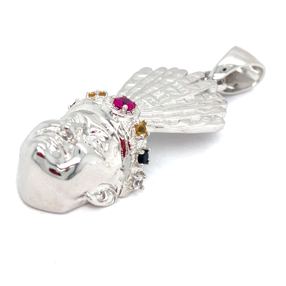 Lumbee Dancer Sterling Silver Charm w/Stones