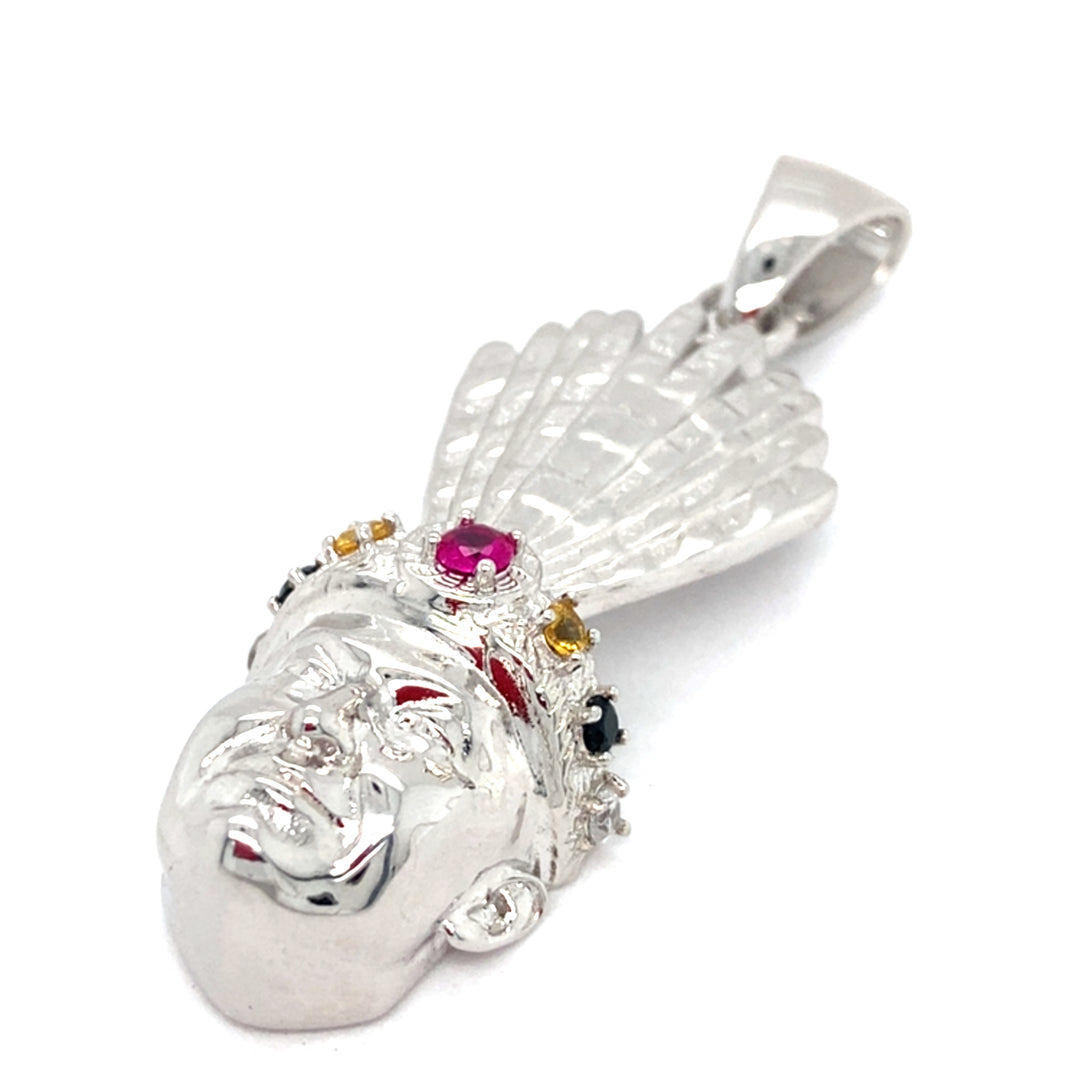 Lumbee Dancer Sterling Silver Charm w/Stones