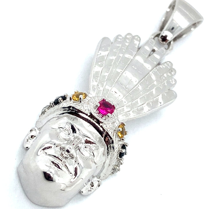 Lumbee Dancer Sterling Silver Charm w/Stones