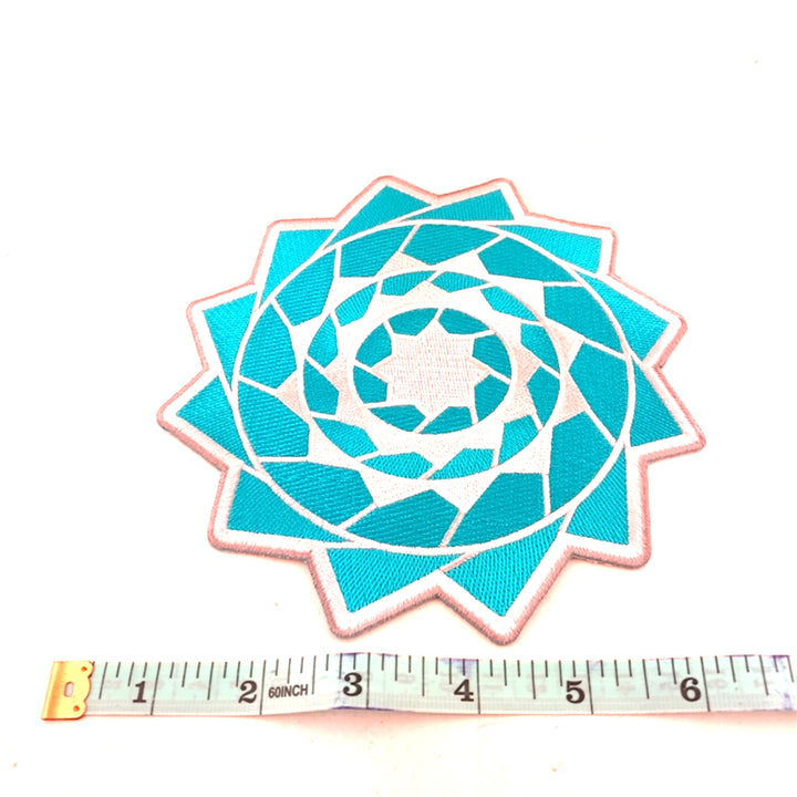 Pinecone Patchwork 6 inch Embroidery Turquoise (Patch Only)