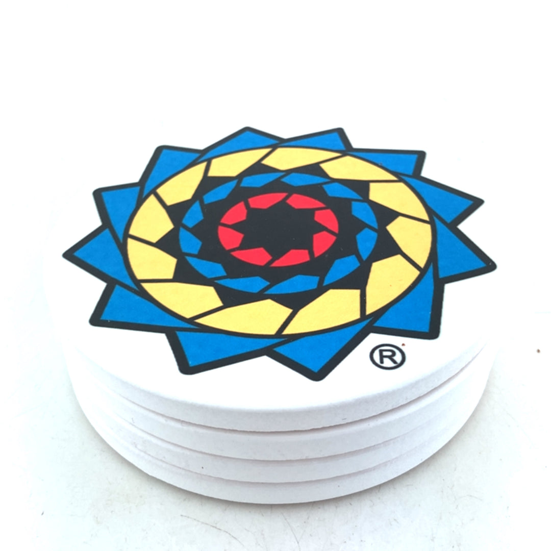 Pinecone Patchwork Ceramic Coasters 4 inch (set of 4)