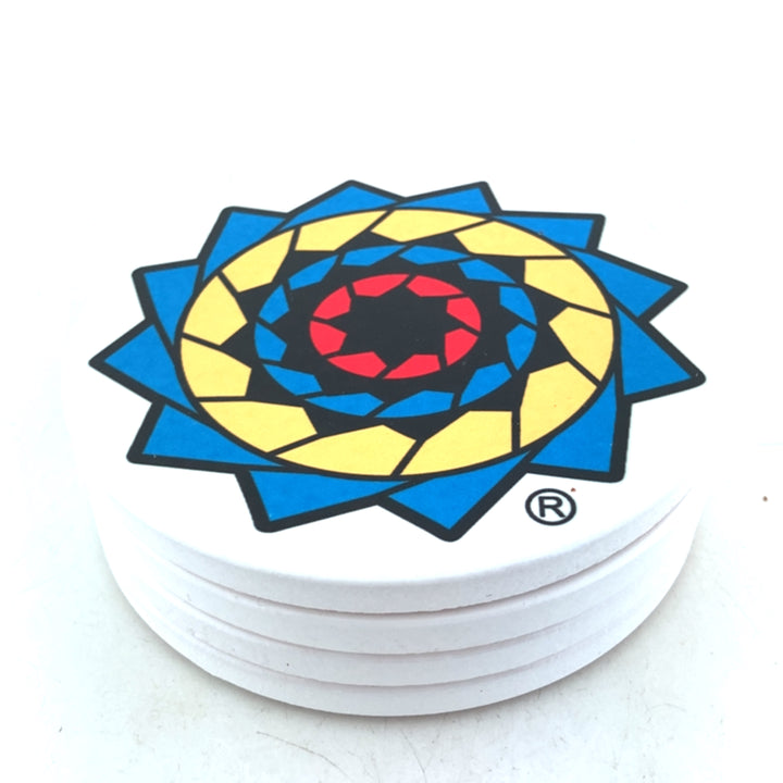 Pinecone Patchwork Ceramic Coasters 4 inch (set of 4)