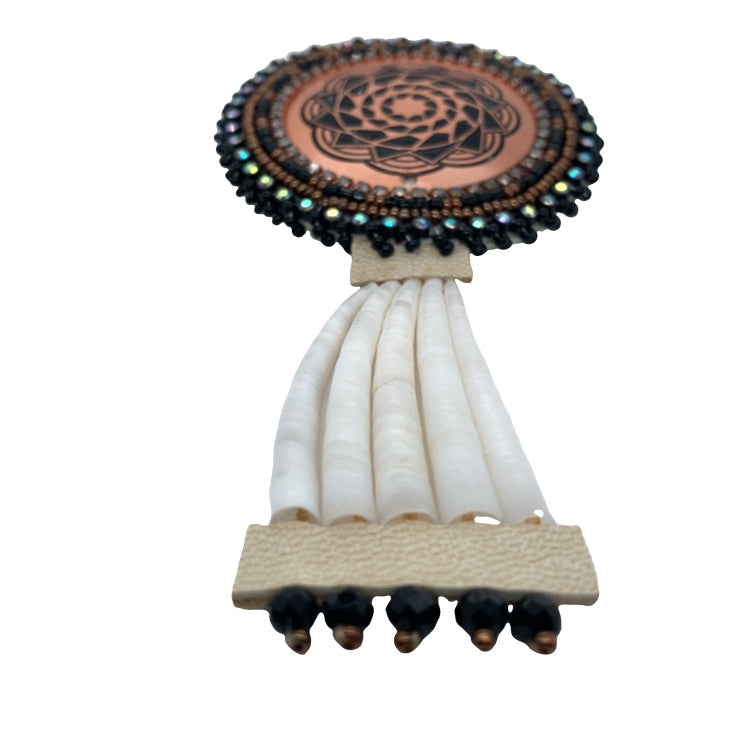 Copper Pinecone Patchwork dentalium shells Earrings