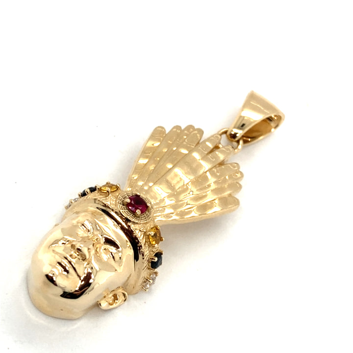 Lumbee Dancer 10k Gold Charm w/Stones