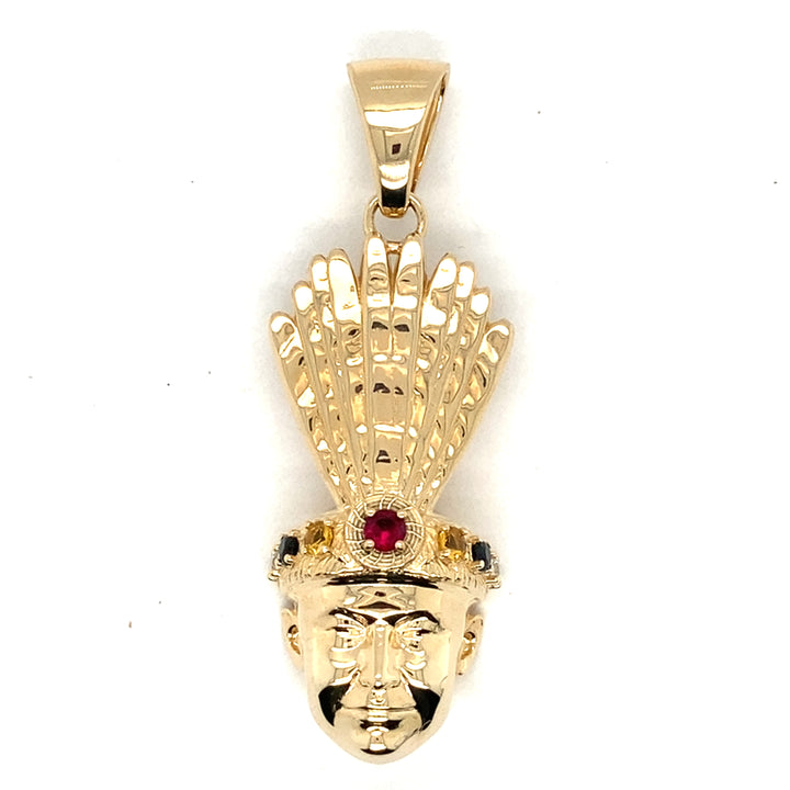 Lumbee Dancer 10k Gold Charm w/Stones