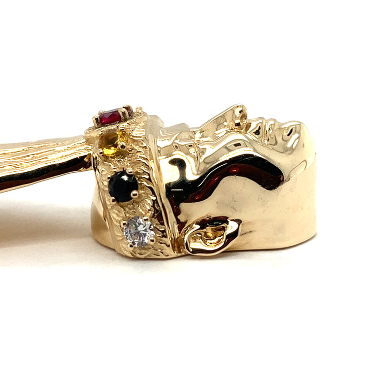 Lumbee Dancer 10k Gold Charm w/Stones