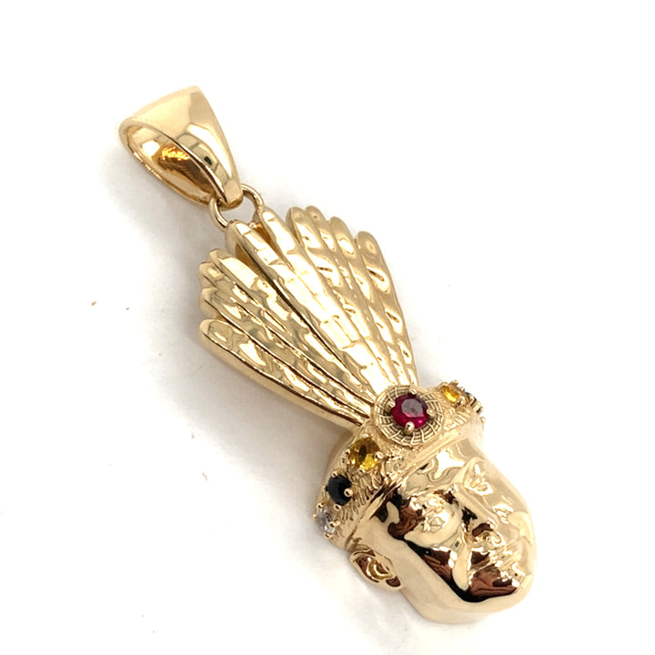 Lumbee Dancer 10k Gold Charm w/Stones