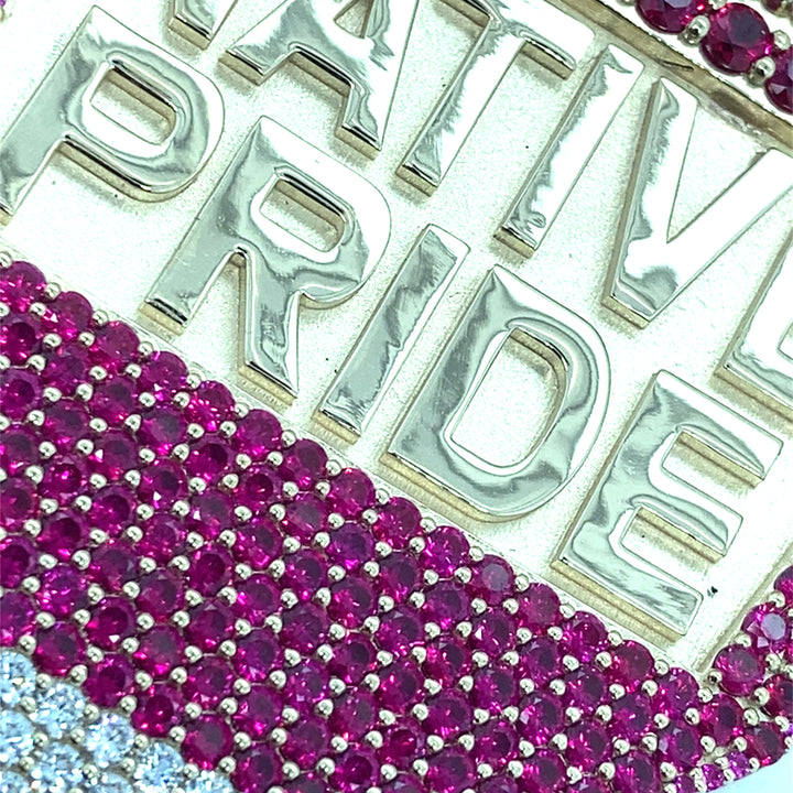 Native Pride w/Tribal stones 10k gold charm