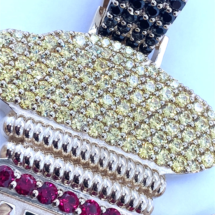 Native Pride w/Tribal stones 10k gold charm