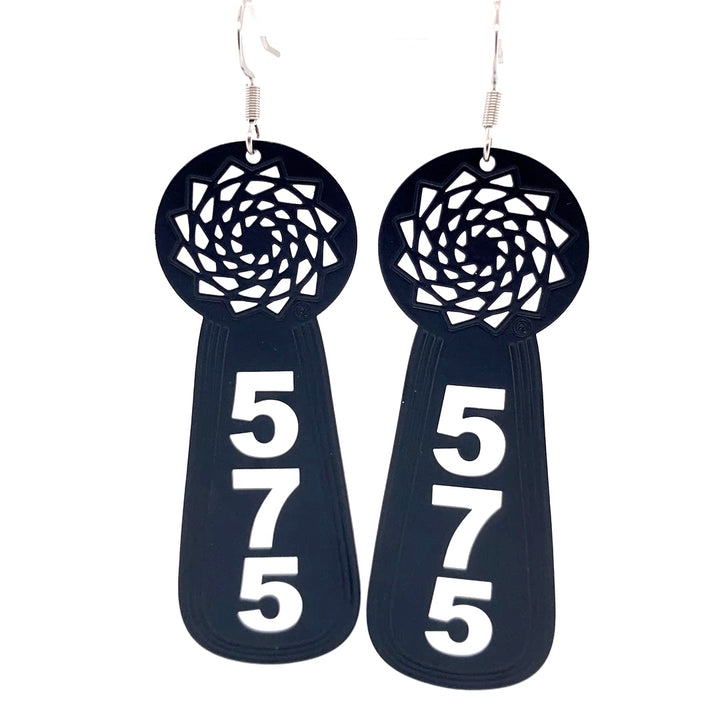 Pinecone Patchwork 575 Slab Earrings Black (See Through)