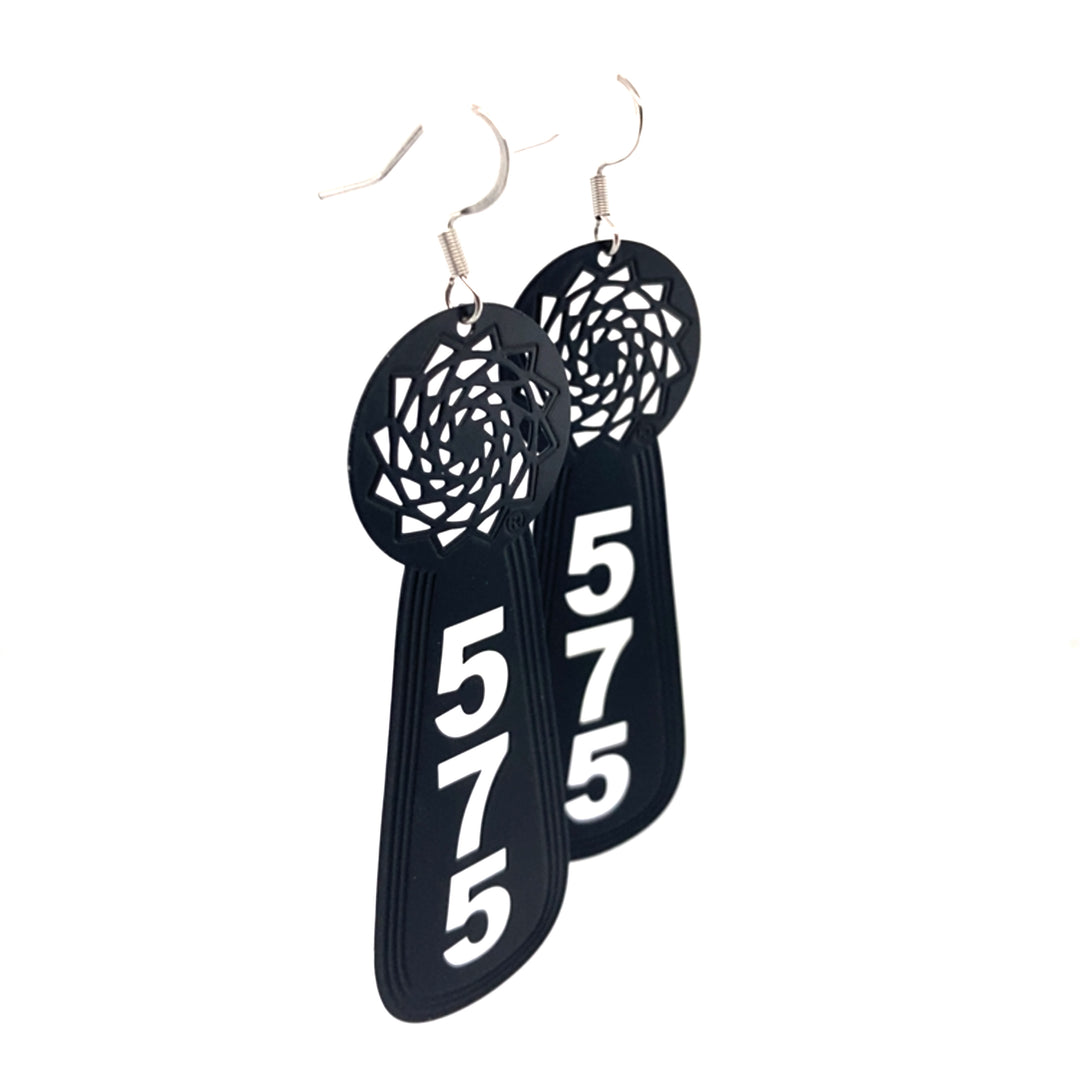 Pinecone Patchwork 575 Slab Earrings Black (See Through)