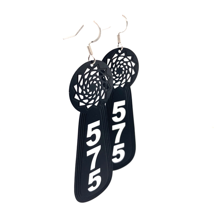 Pinecone Patchwork 575 Slab Earrings Black (See Through)