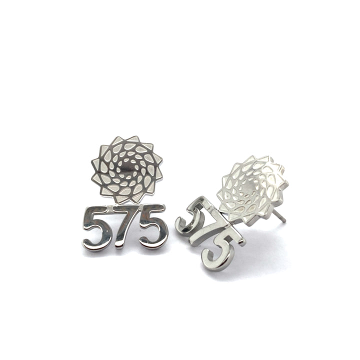 Pinecone Patchwork 14mm Studs with 575 Earrings Stainless