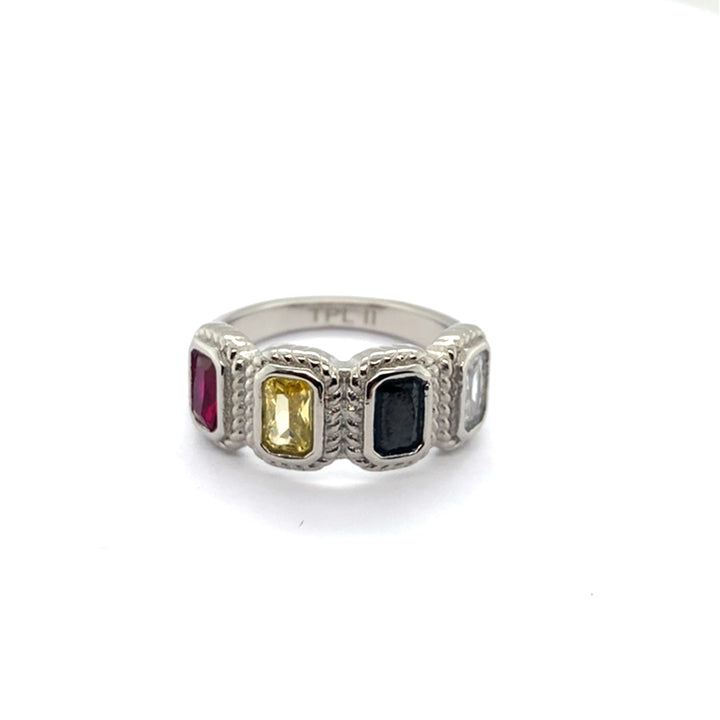Pinecone Patchwork Tribal Ring by TPL II, featuring intricate patchwork and tribal design in a stylish ring.