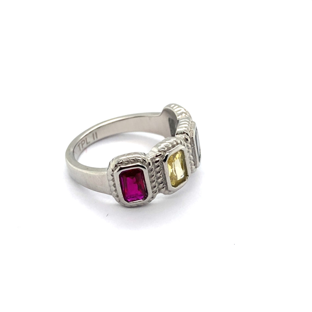 Pinecone Patchwork Tribal Ring by TPL II featuring intricate patchwork design and tribal-inspired details.
