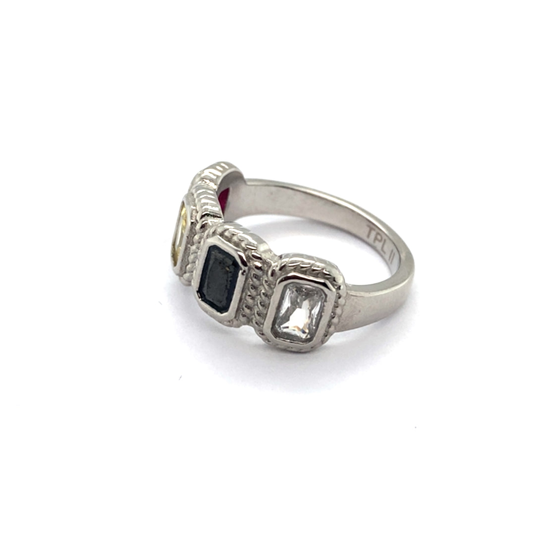 Pinecone Patchwork Tribal Ring by TPL II featuring intricate patchwork design and tribal patterns in a stylish ring shape.